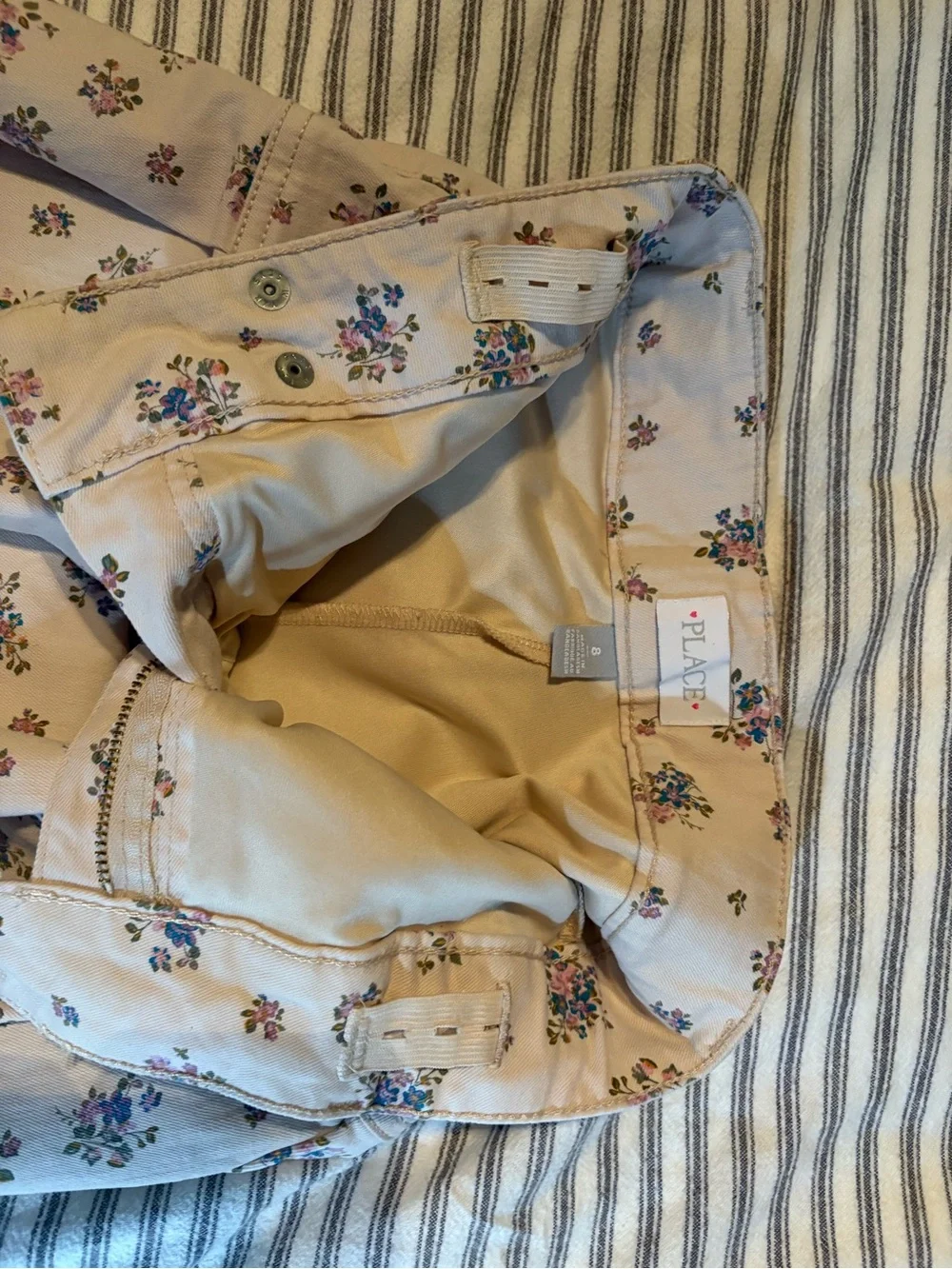 The Children's Place Floral Girls Jean Skort - size 8